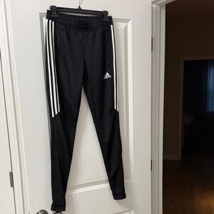 adidas Black Jogger Pants with White Signature Stripes